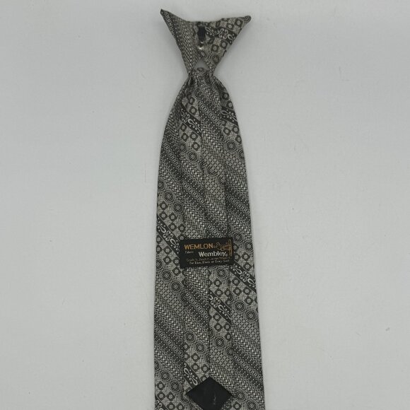 Wemlon Vintage Gray Tie Wembley Fabric 18" Long - Picture 3 of 7